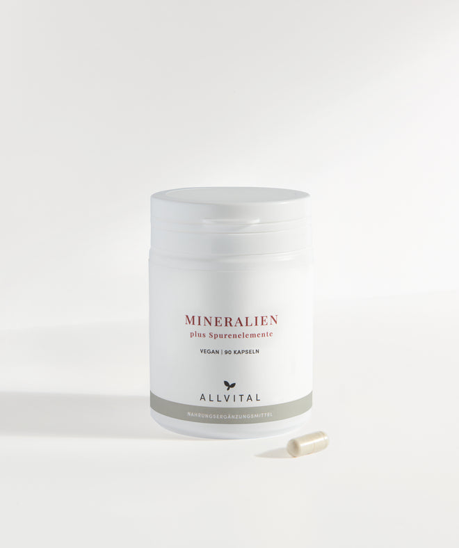 Allvital Minéraux et oligo-éléments contient du calcium et du magnésium, du chlorure, du potassium, du sodium, du bore et de l'iode. Pour des muscles et des os sains. Allvital Minéraux et oligo-éléments contient du calcium et du magnésium, du chlorure, du potassium, du sodium, du bore et de l'iode. Pour des muscles et des os sains.