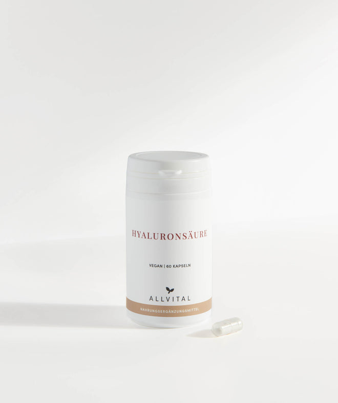 L'acide hyaluronique d'Allvital contient de l'acide hyaluronique pur sous forme de sel de sodium. Favorise la fonction de lubrification des articulations. L'acide hyaluronique d'Allvital contient de l'acide hyaluronique pur sous forme de sel de sodium. Favorise la fonction de lubrification des articulations.