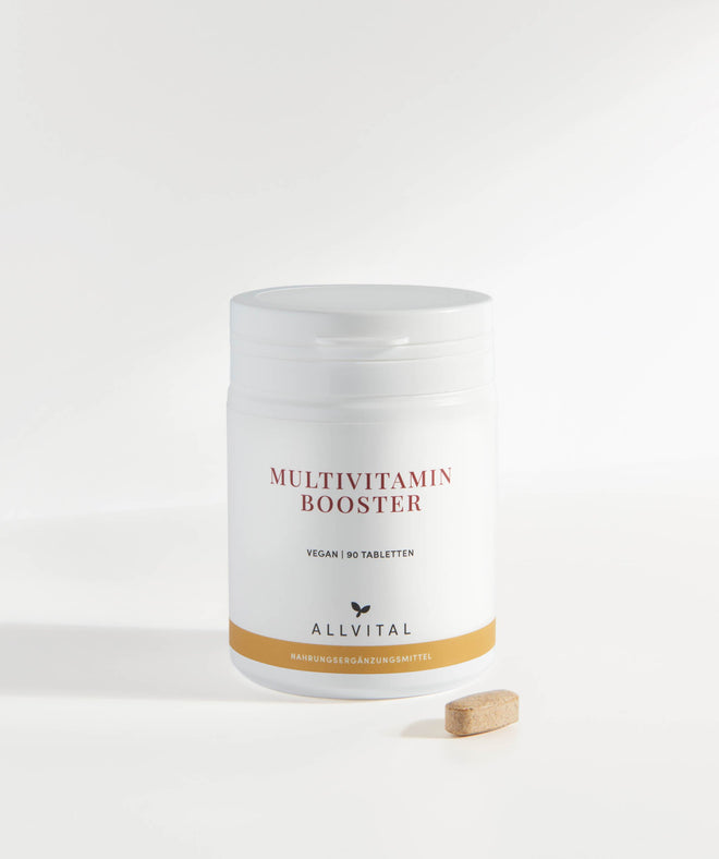 Allvital Multivitamin Booster végétalien. Préparation multivitaminée pour la protection cellulaire. Allvital Multivitamin Booster végétalien. Préparation multivitaminée pour la protection cellulaire.