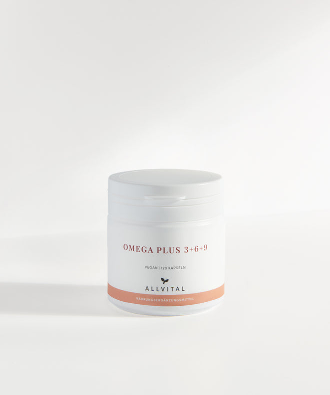 Allvital Omega Plus vegan contient l'acide gras oméga-3 alpha-linolénique, les acides gras oméga-6 gamma-linolénique et linoléique et l'acide oléique, un acide gras oméga-9. Allvital Omega Plus vegan contient l'acide gras oméga-3 alpha-linolénique, les acides gras oméga-6 gamma-linolénique et linoléique et l'acide oléique, un acide gras oméga-9.