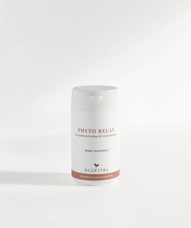 Allvital Phyto Relax est une préparation végétalienne à base de plantes pour favoriser la digestion et la détente. Allvital Phyto Relax est une préparation végétalienne à base de plantes pour favoriser la digestion et la détente.